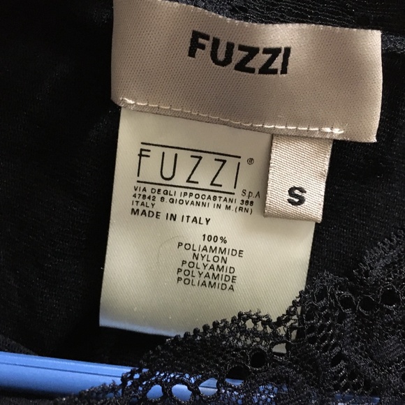 FUZZI by JEAN PAUL GAULTIER Mesh Burgundy + Black Floral Lace Trim Top S - Picture 3 of 3